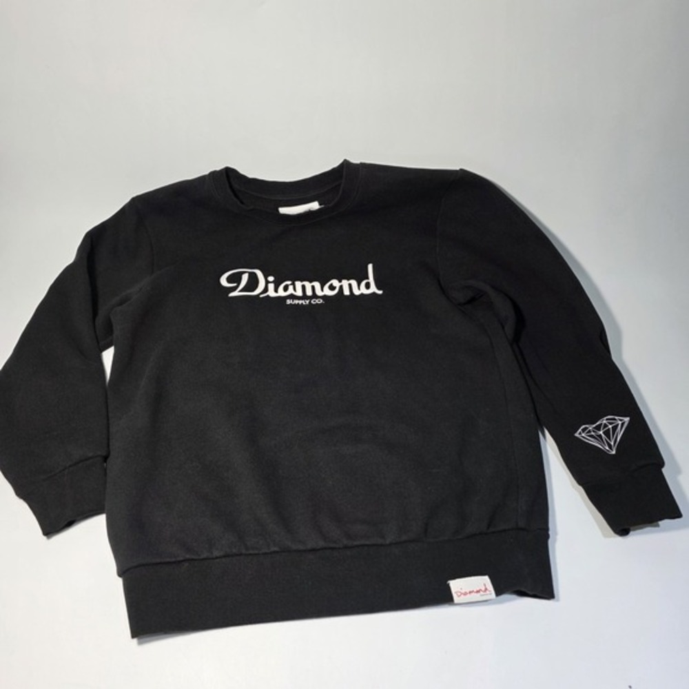 Men's Diamond Brand Black Large Crew Neck Sweatshirt Skatewear‎